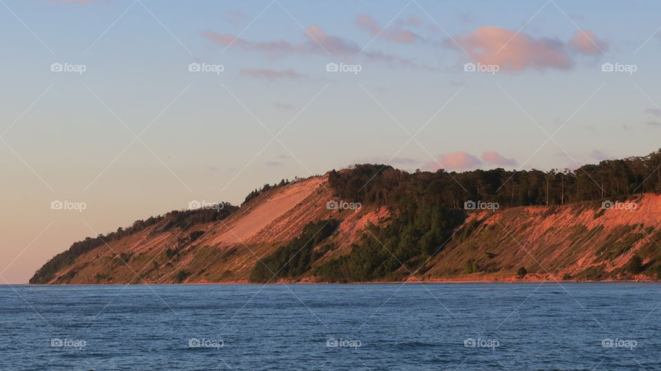 Dunes showing reds of sunset