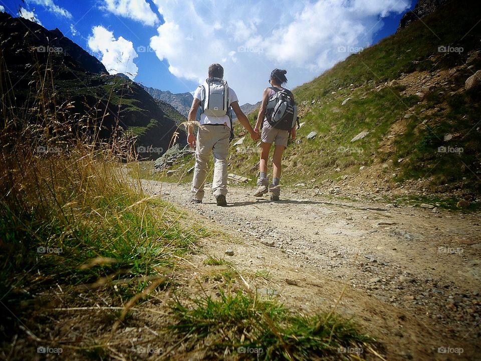 Lovers is walking near each other. We are always in love from there.Dolomiti,Italy