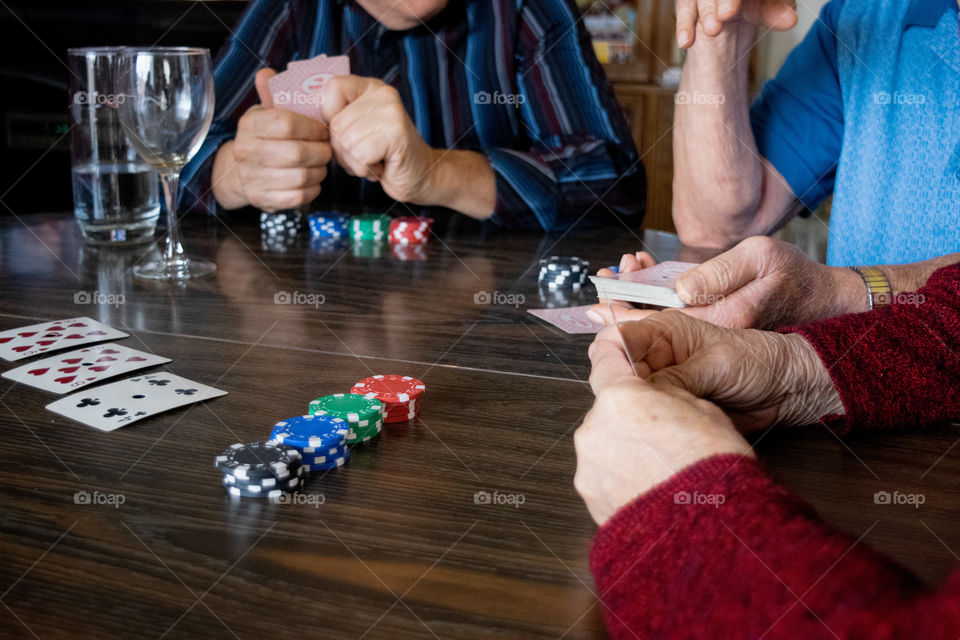 Playing cards at home