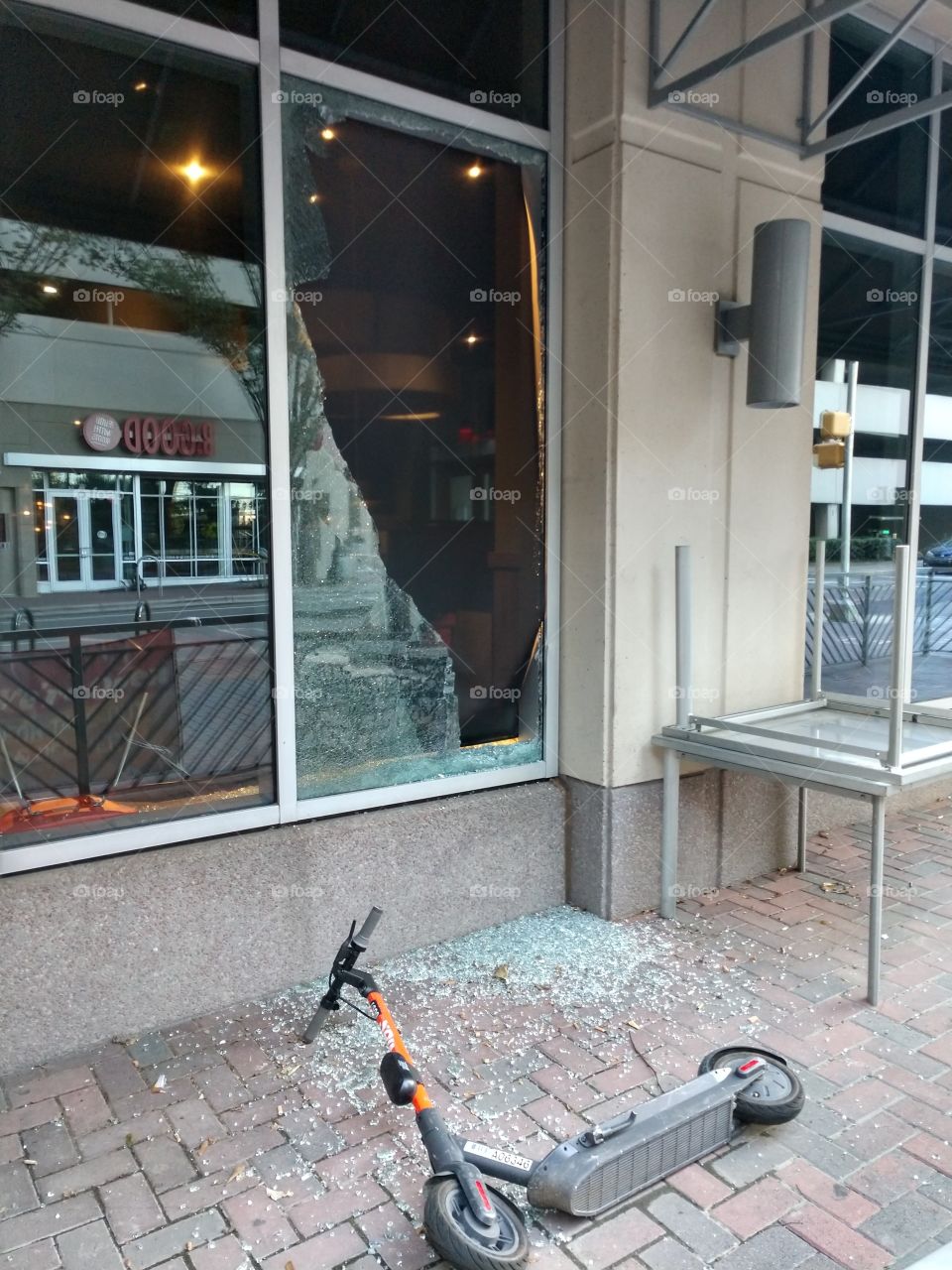broken glass from riots