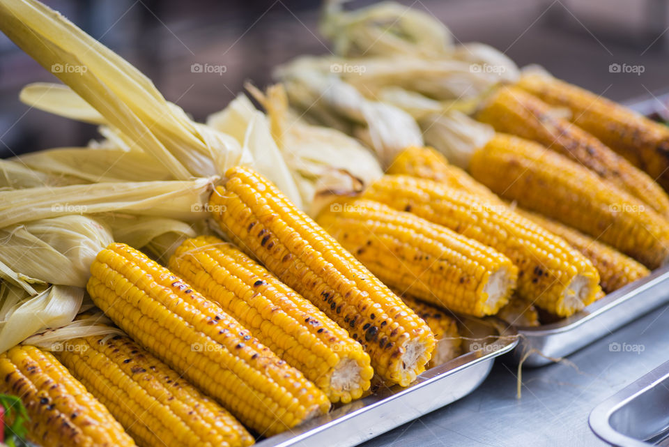Prepared grilled sweet corn