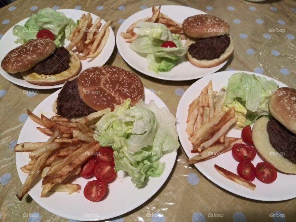 homemade hamburger