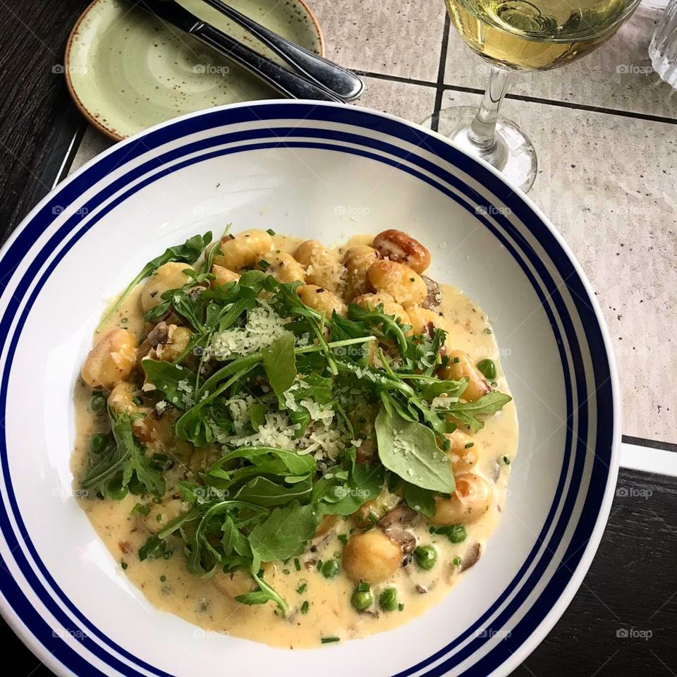 gnocchi and arugula.  perfect dinner