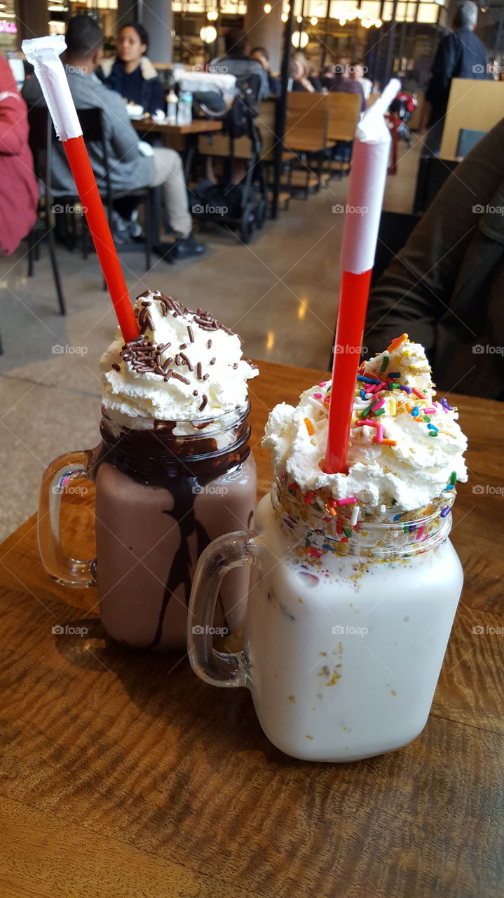 Milkshake in mason jar