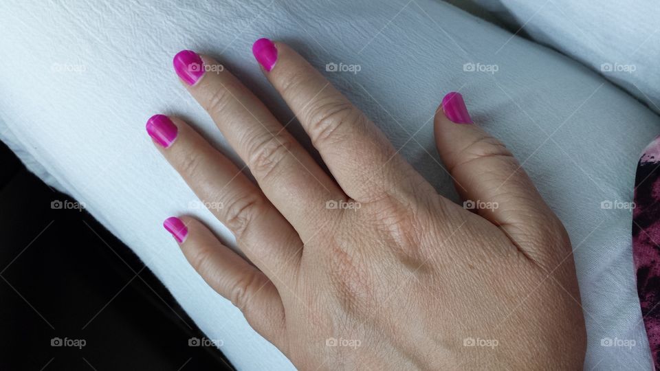 Hot pink magenta nail color
