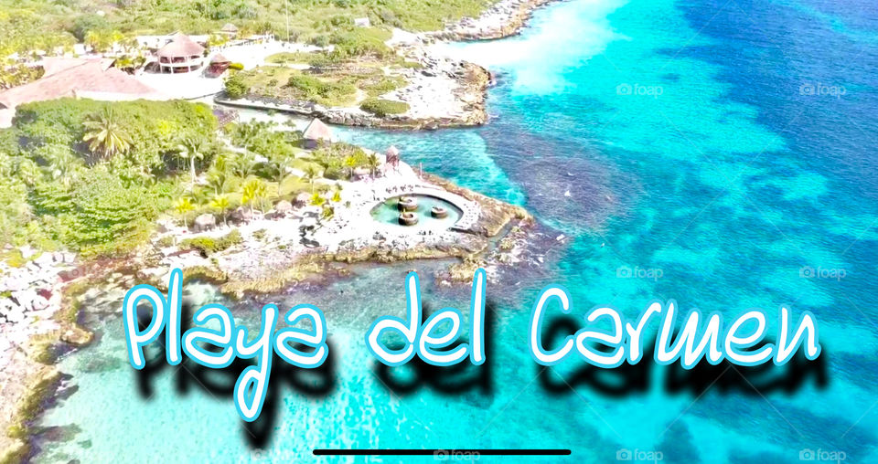 Drone shot over Playa Del Carmen