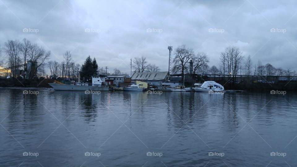 Winter River Boats
