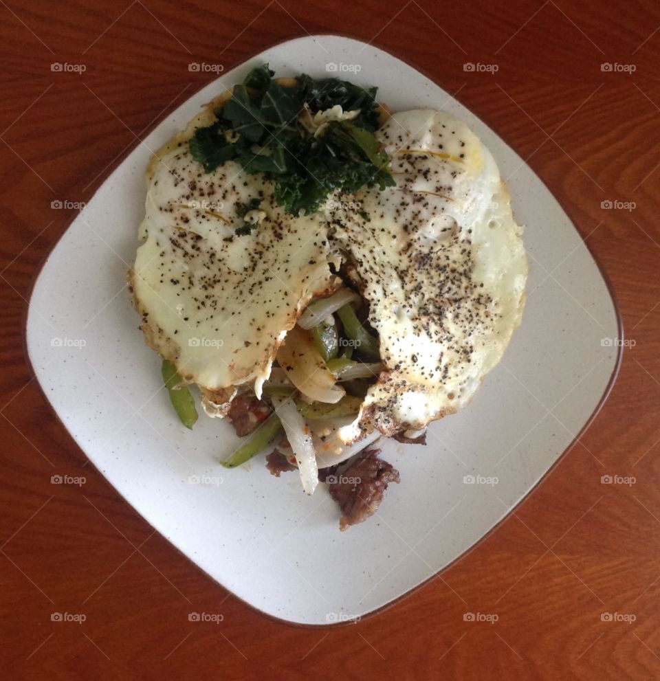 Steak & Eggs. My breakfast with the help of Wildtree organic products. Ask me about them!