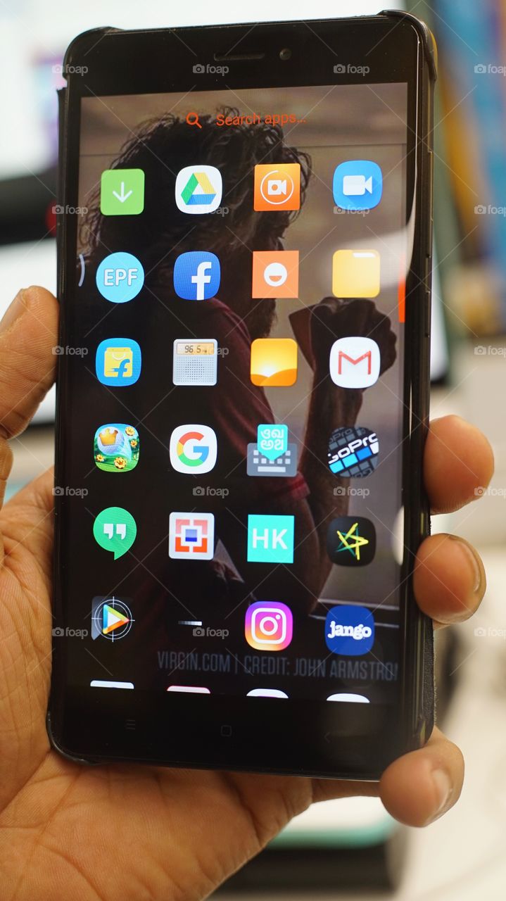 Holding a Android phone