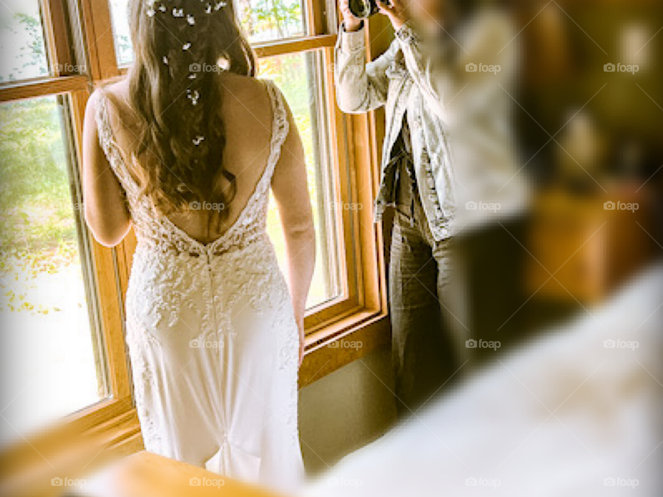 Bride with a private photographer.