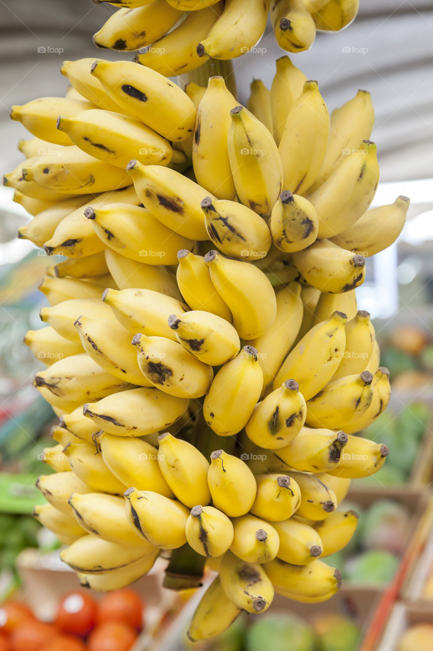 Bunch of bananas at the local market