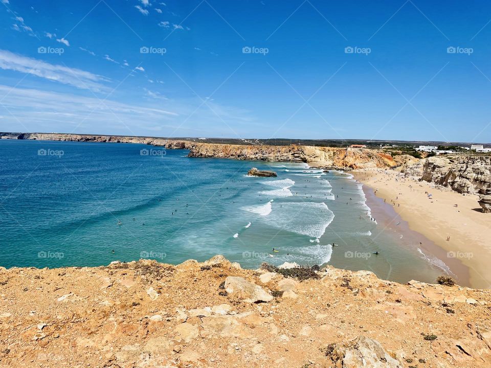 Cliffs and beach, beautiful summer day 