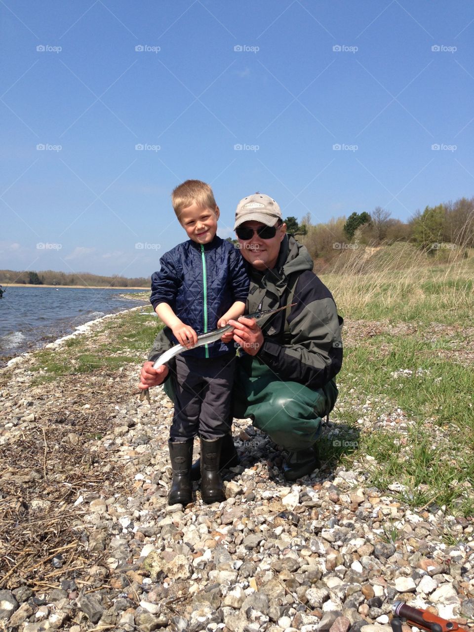 Boy caught fish 