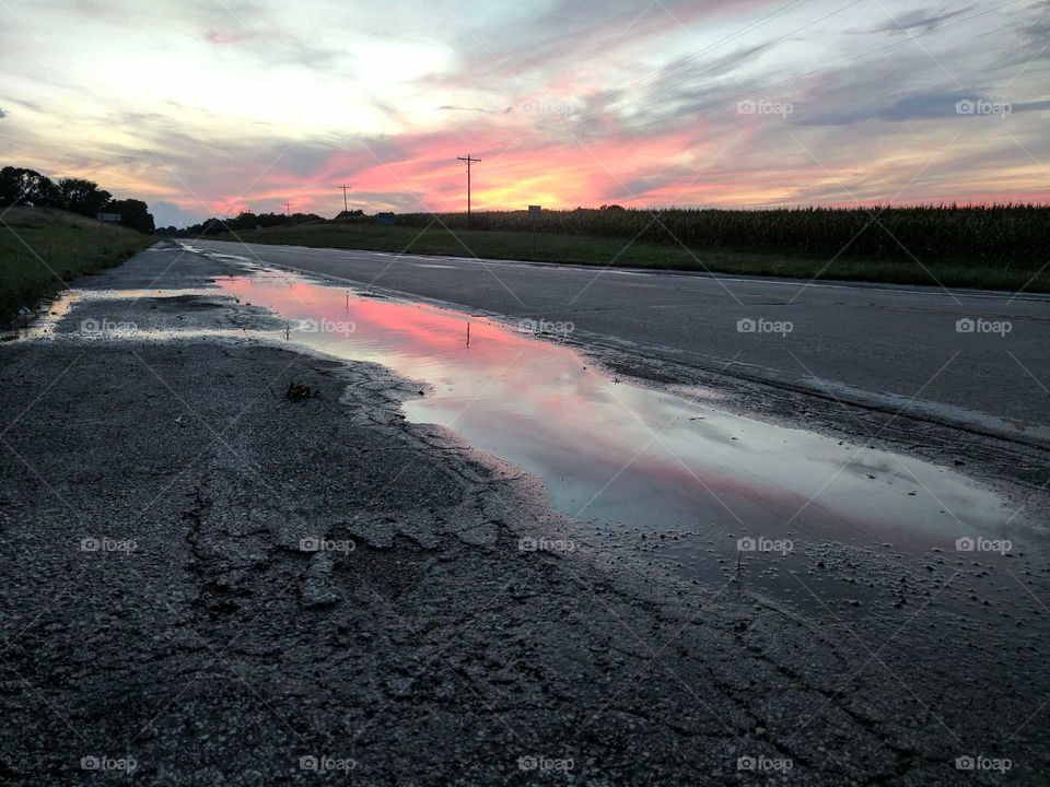 Autumn rain reflections