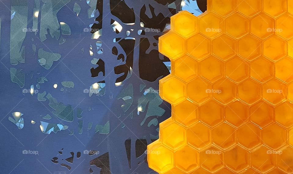 Blue and orange composition