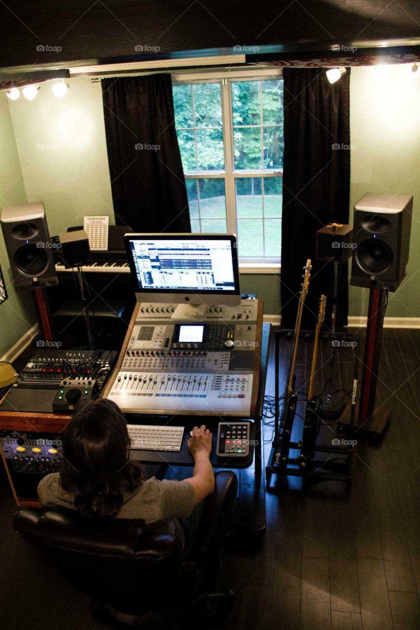 mixing console imac computer home recording