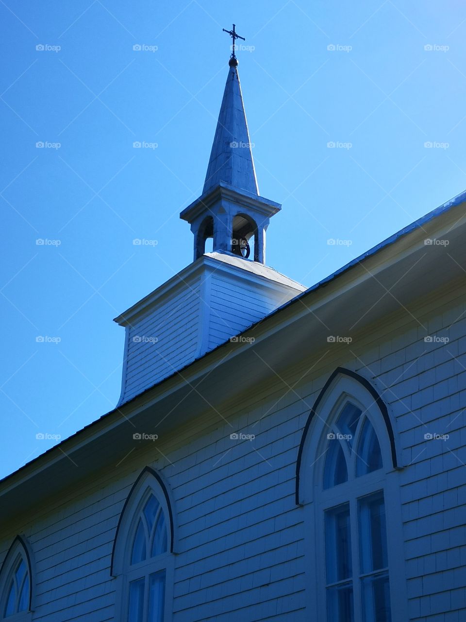 Bell tower of a little chapel at Cap-Renard, Québec, Canada.