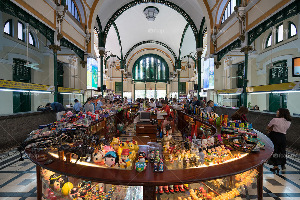 Inside of Central Post Office at Ho Chi Minh, Vietnam