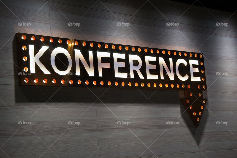 Conference sign in a hotel in Denmark.