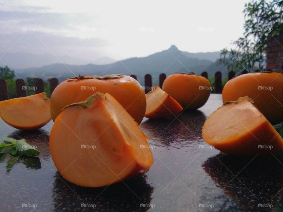 sweet ripe persimmons