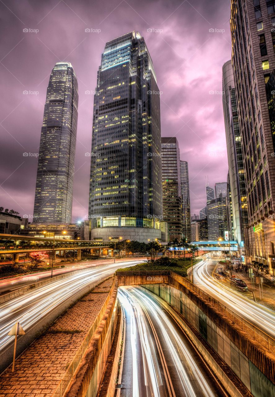 Hong Kong city at night