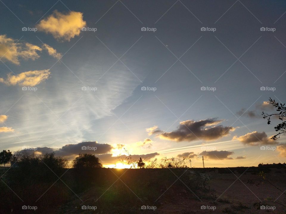 Sunset and countryside