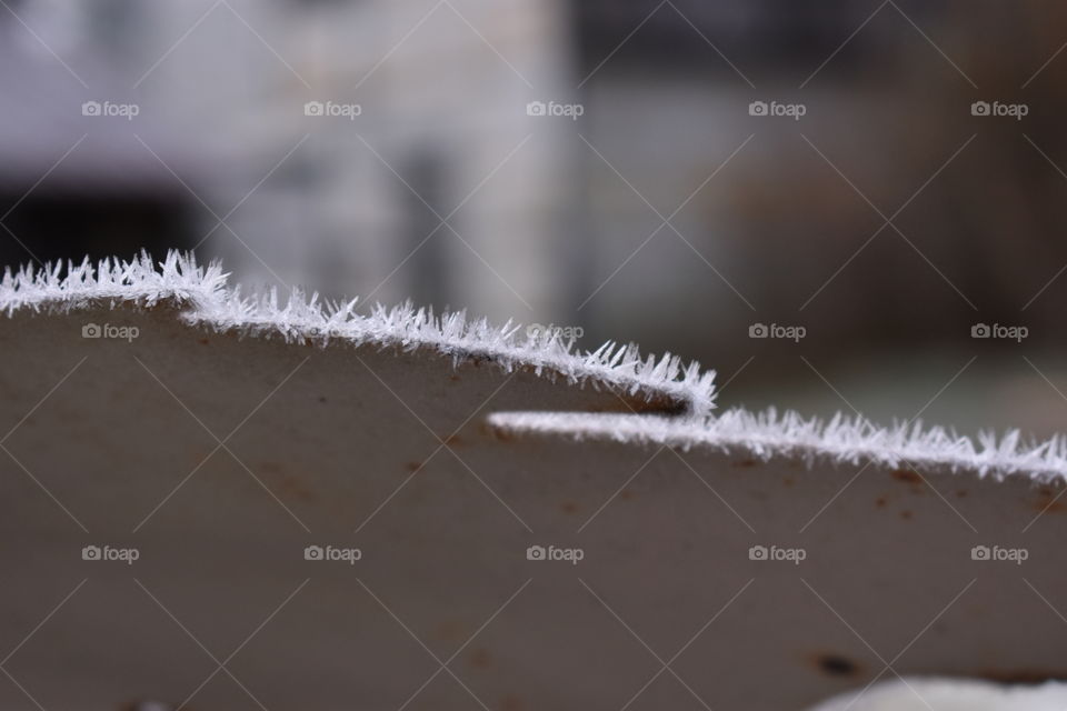frost on a metal object
