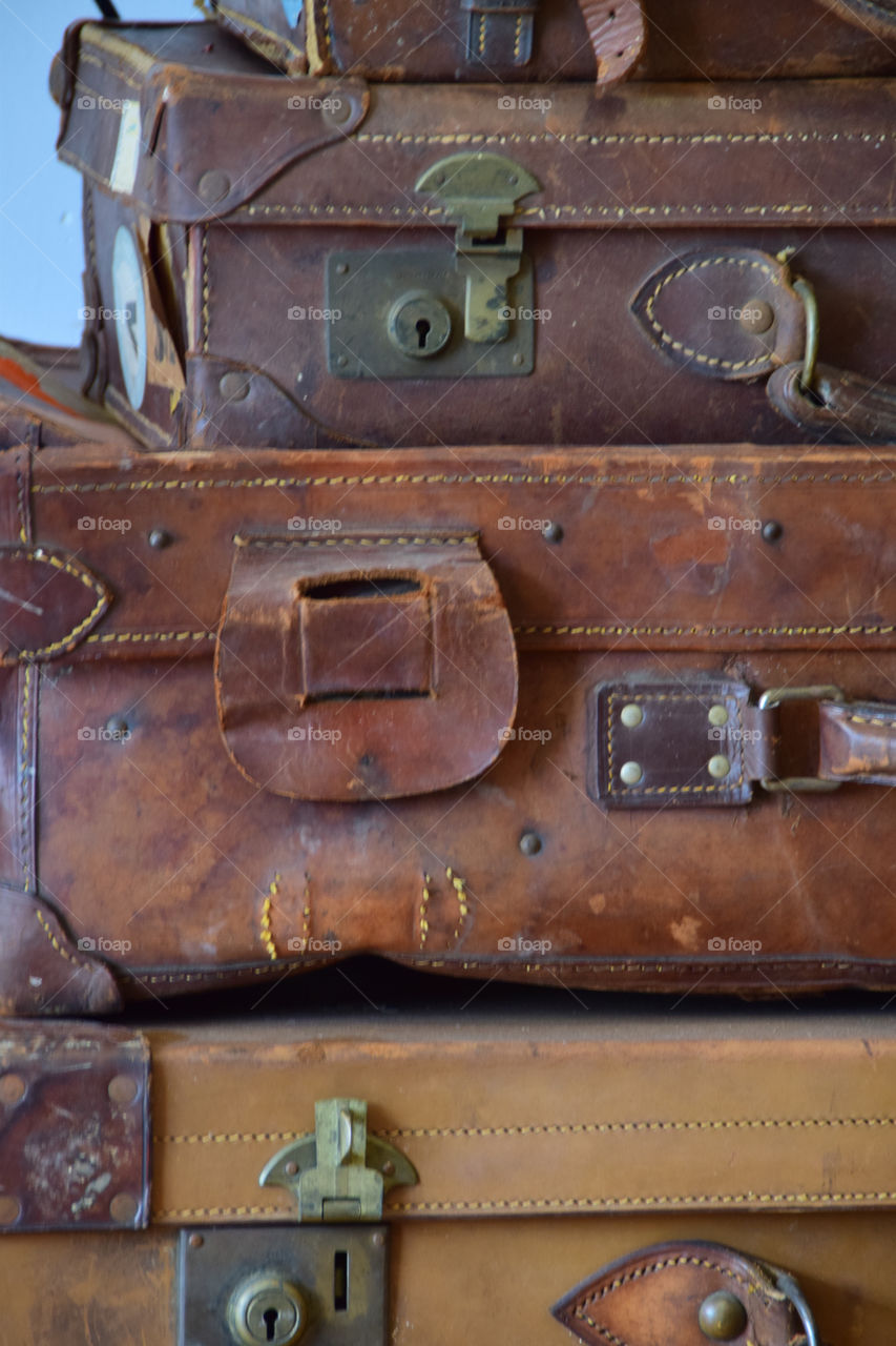 Perfect imperfection; old leather suitcases