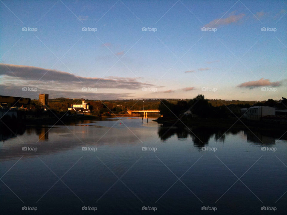sky sunset water river by tobias_burkill