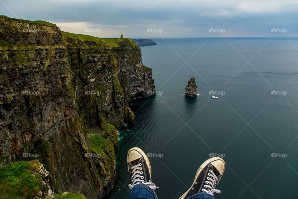 Enjoying the view at the Cliffs of Moher
