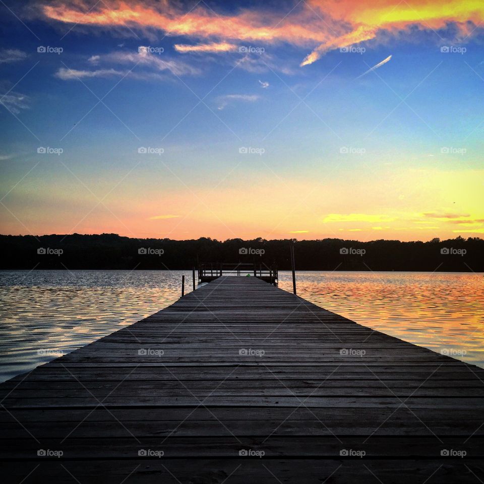 Sunset on the dock. Sunset on the dock