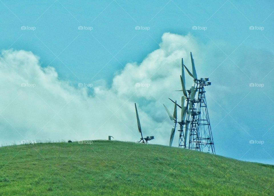 Wind Power Turbines. Wind Turbines Generating Clean Renewable Energy
