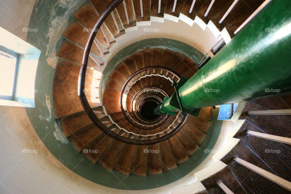 Looking down inside Lighthouse