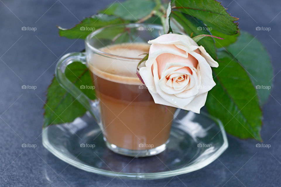coffee and rose