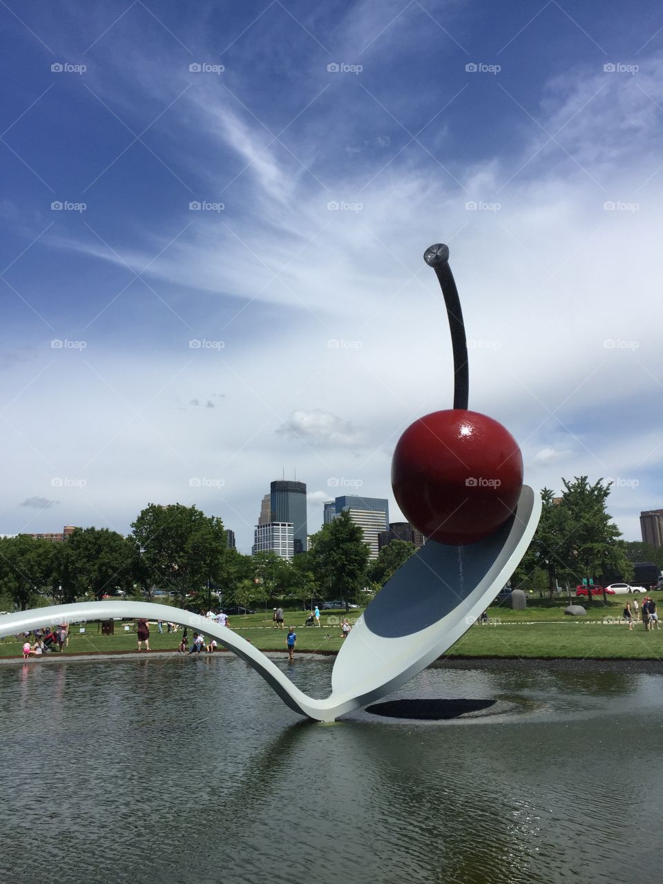 Spoon and cherry sculpture in Minneapolis
