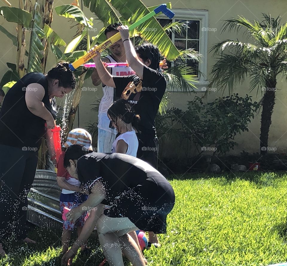 Summertime water fight