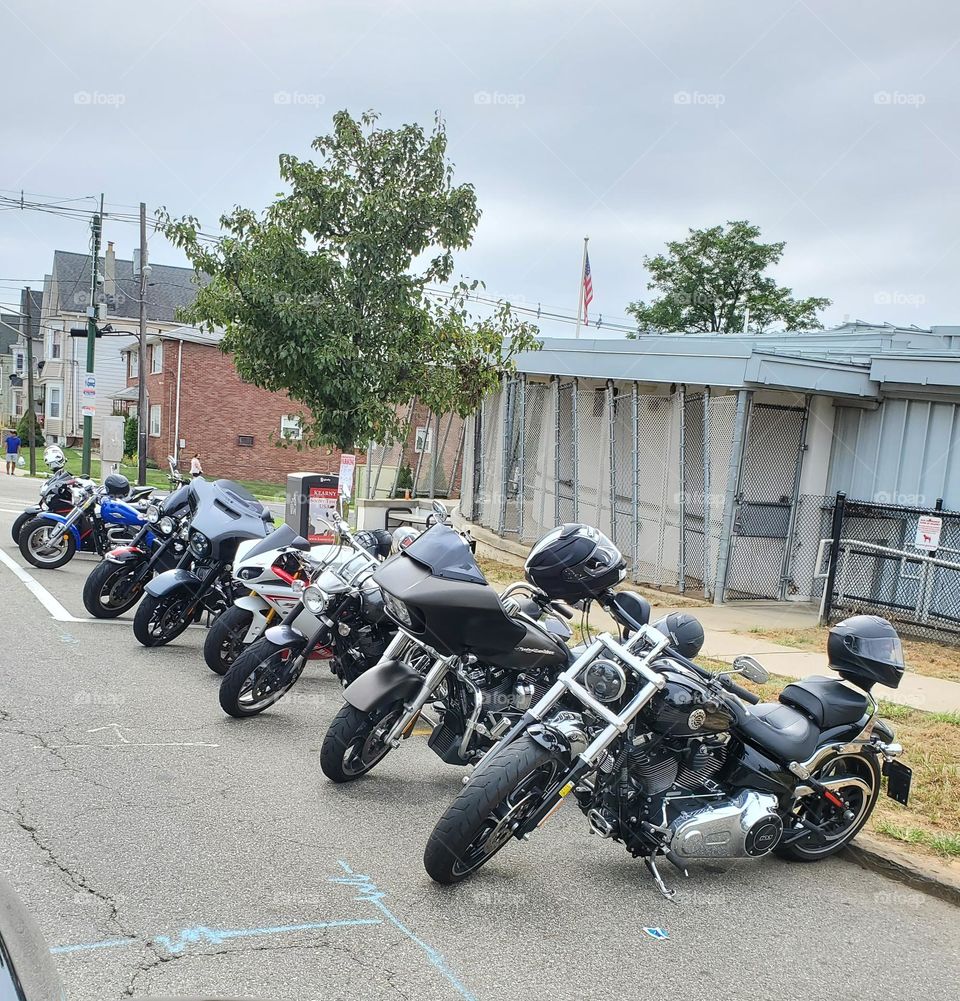 Line of Motorcycles