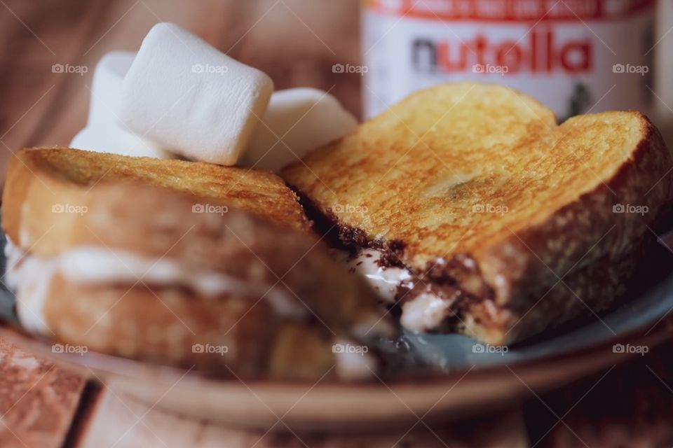 Let’s Eat! Nutella Marshmallow Grilled Sandwich, Sandwiches, Food Photography 