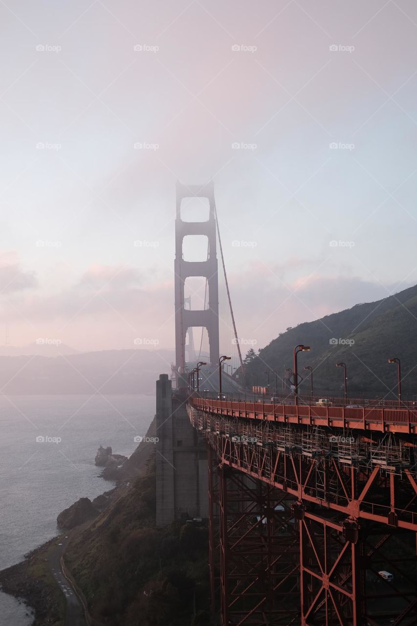 Sunrise at Golden Gate Bridge in San Francisco