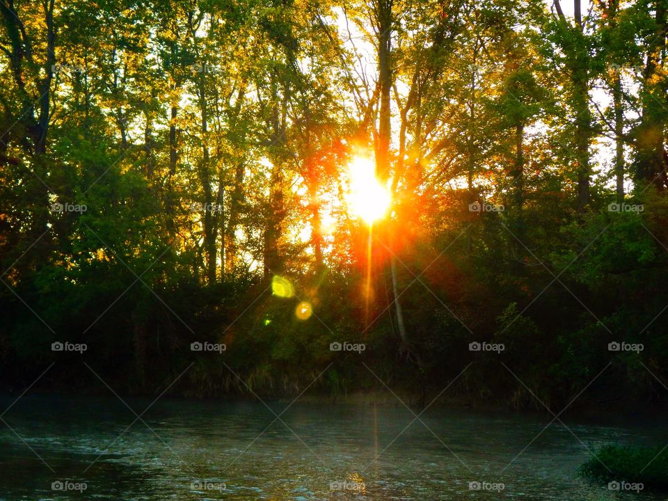 Sunrise on a camping day in Indiana 