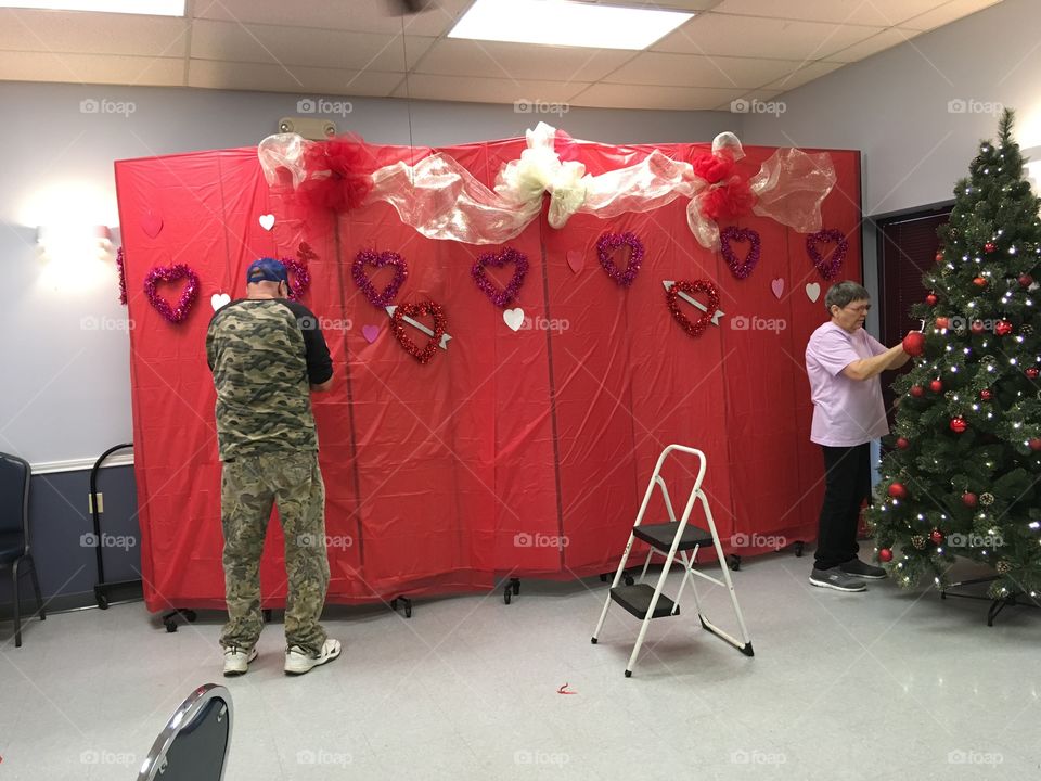Getting the area ready for the new king and queen here in Lincoln for valentines 