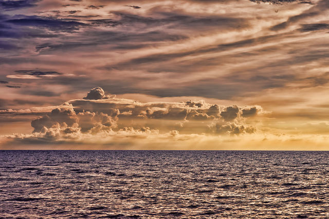 View of sea at sunset