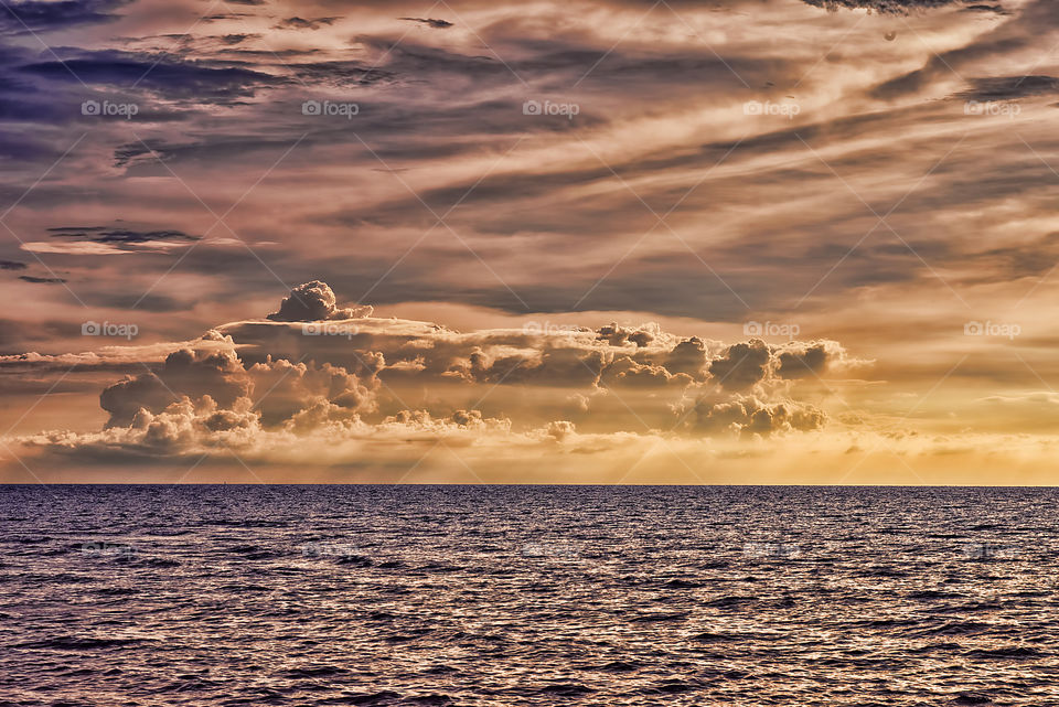 View of sea at sunset