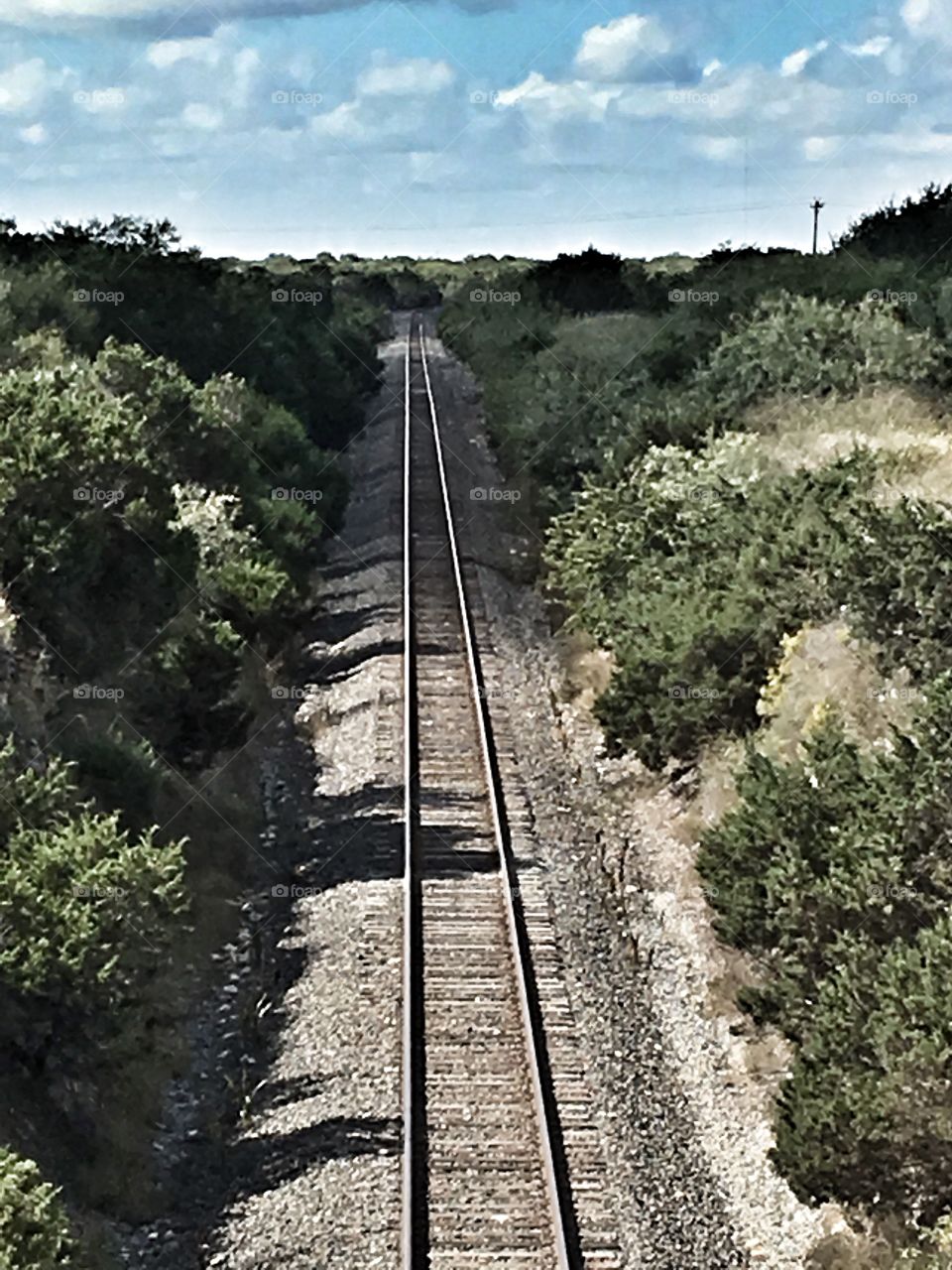 Bridge over railroad tracks. 