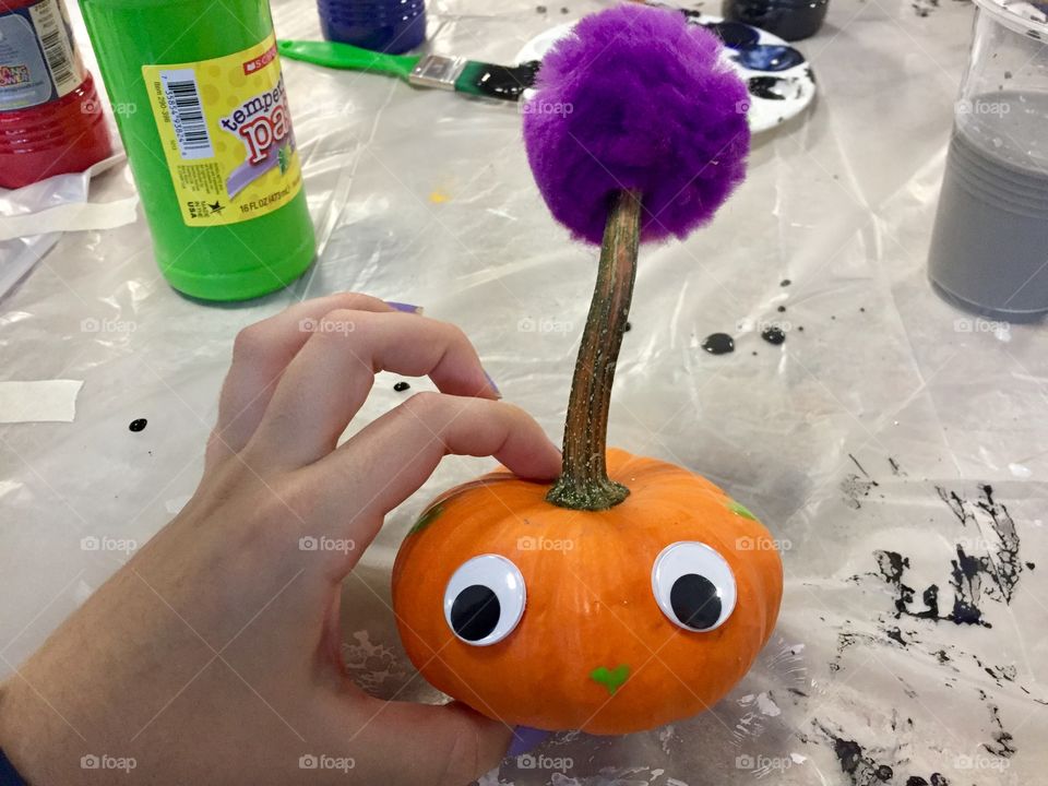 Crafted a silly pumpkin friend for Halloween. 