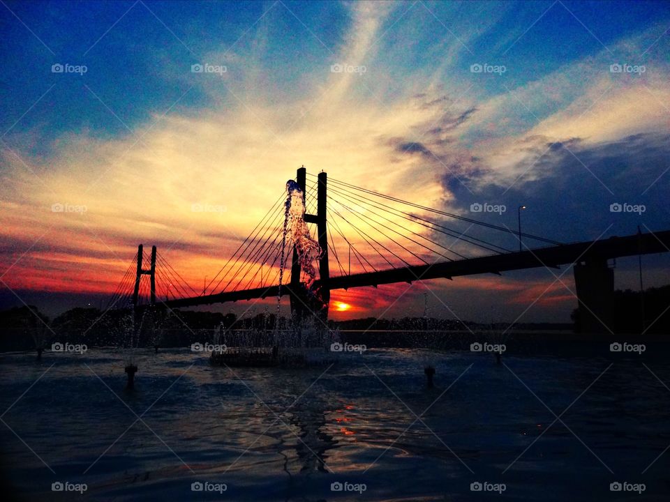 Bay View Bridge at sunset