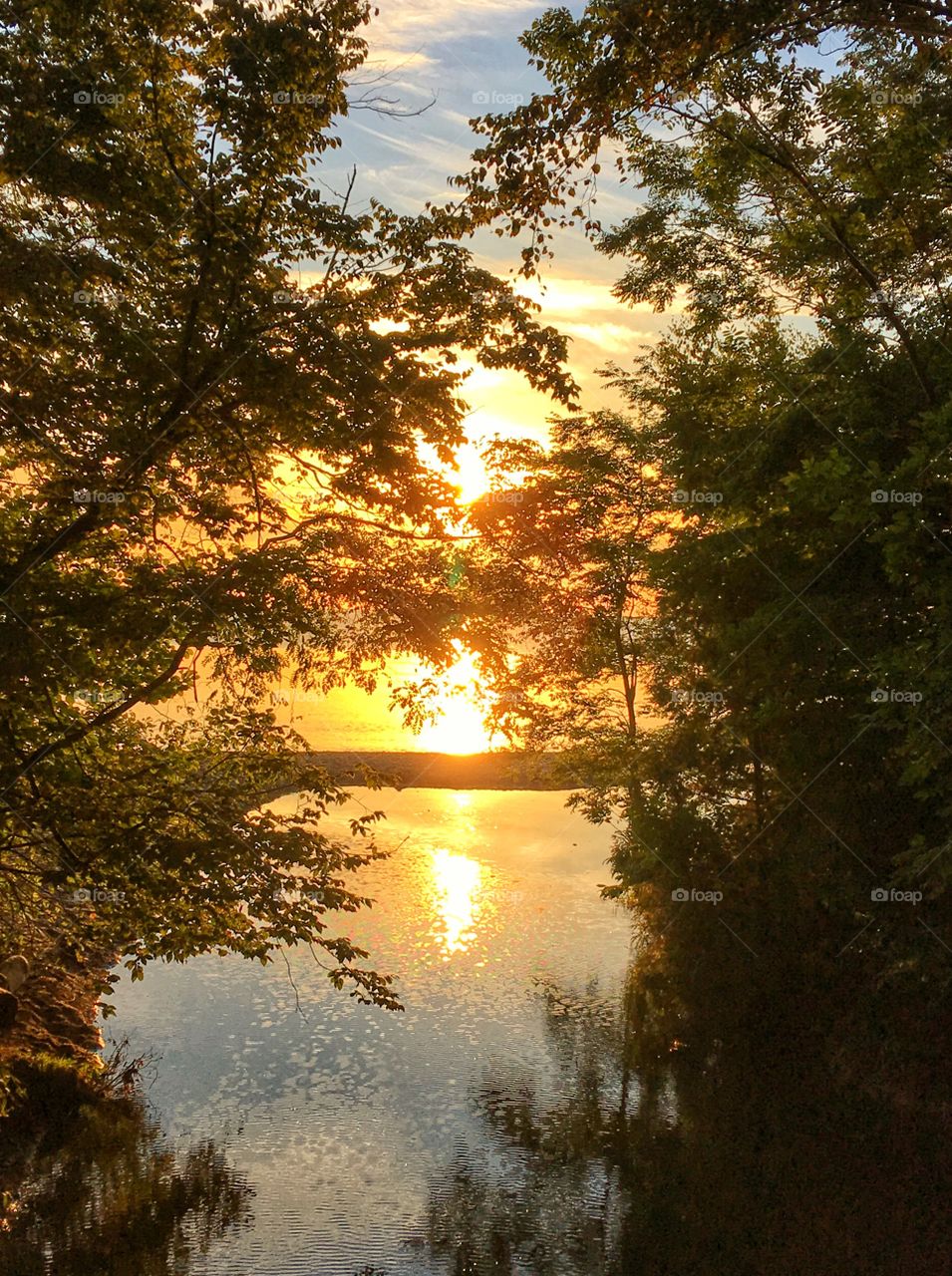 Beautiful sunrise at Lake Michigan 