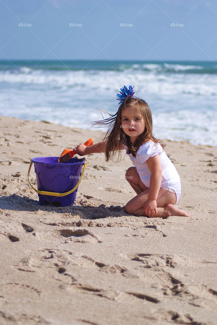 Playing on the beach