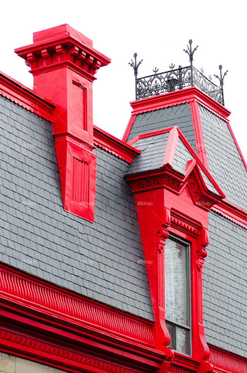 colored roofs of houses montreal