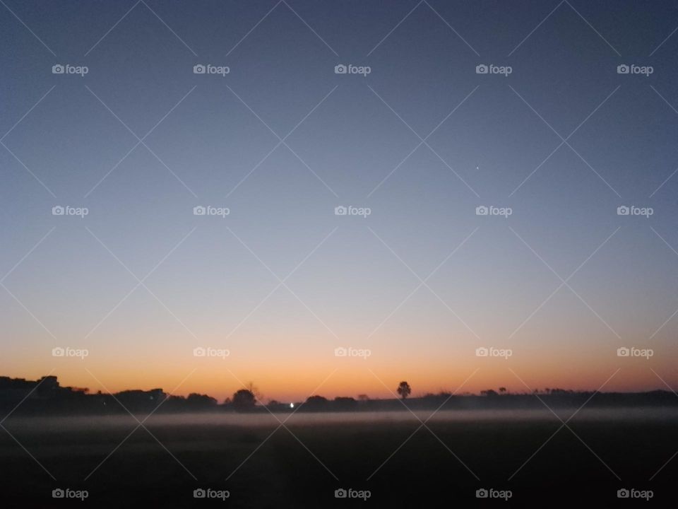 Morning view in village